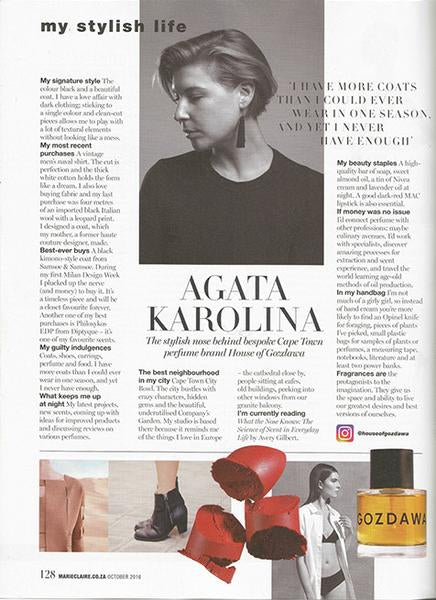 Agata Karolina featured in Marie Claire magazine